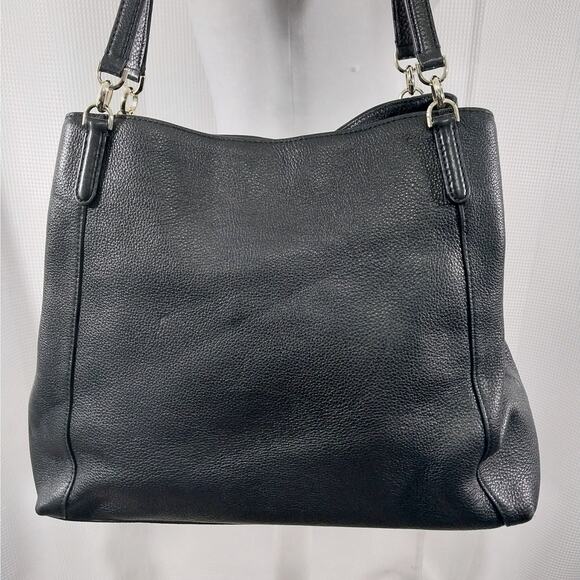 KATE SPADE! BLACK PEBBLED GENUINE LEATHER 3 COMPARTMENT SHOULDER BAG PURSE, BAG! - Picture 9 of 12